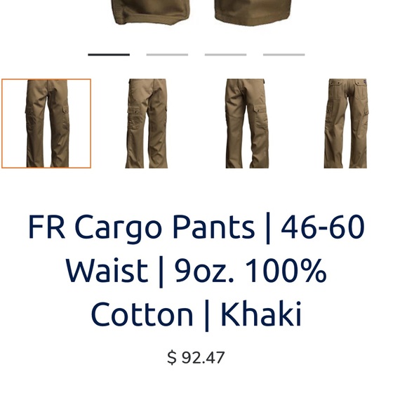 Lapco FR khaki cargo pants - 4 pairs - 34 x 32 - Picture 14 of 14